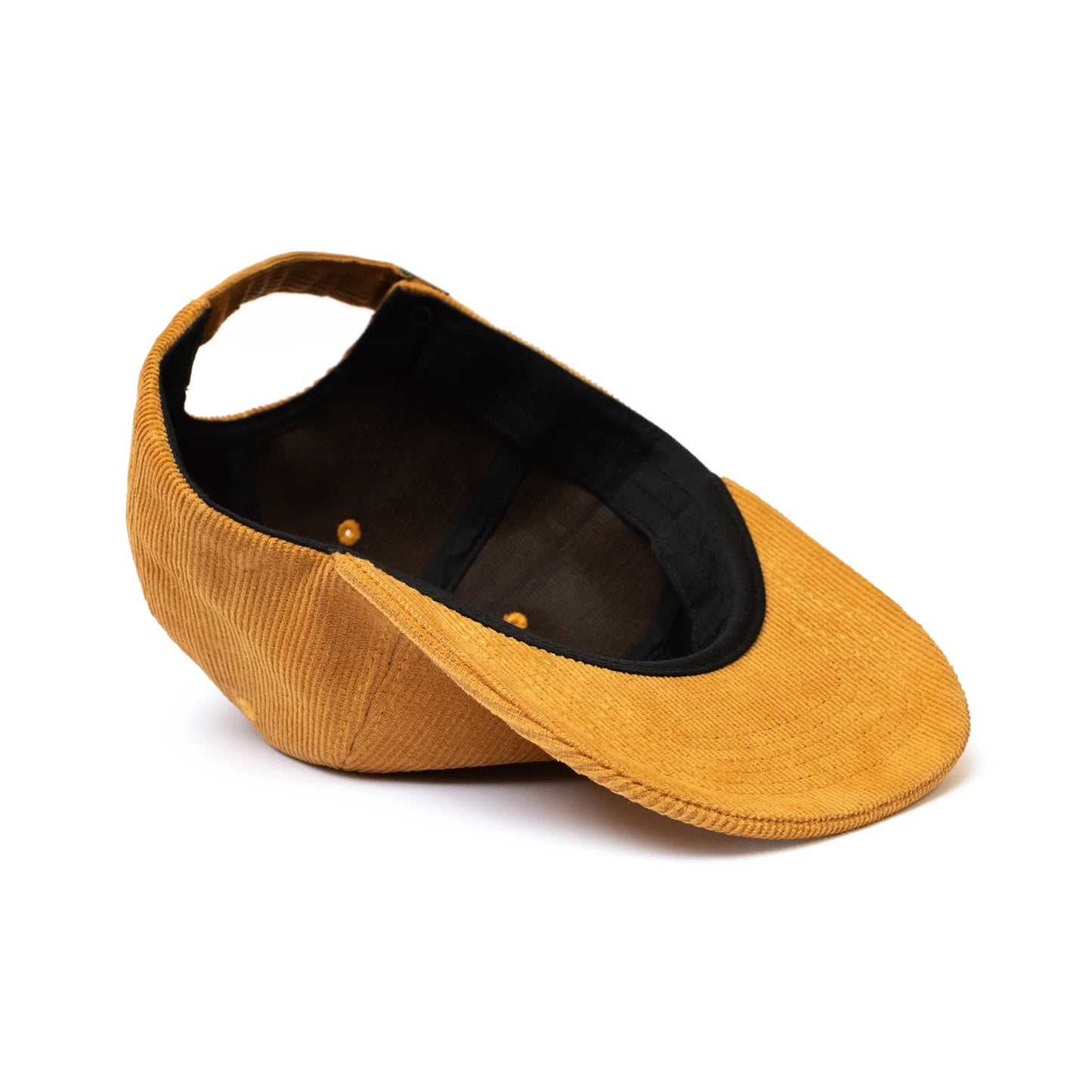 Corduroy rust yellow strap back hat