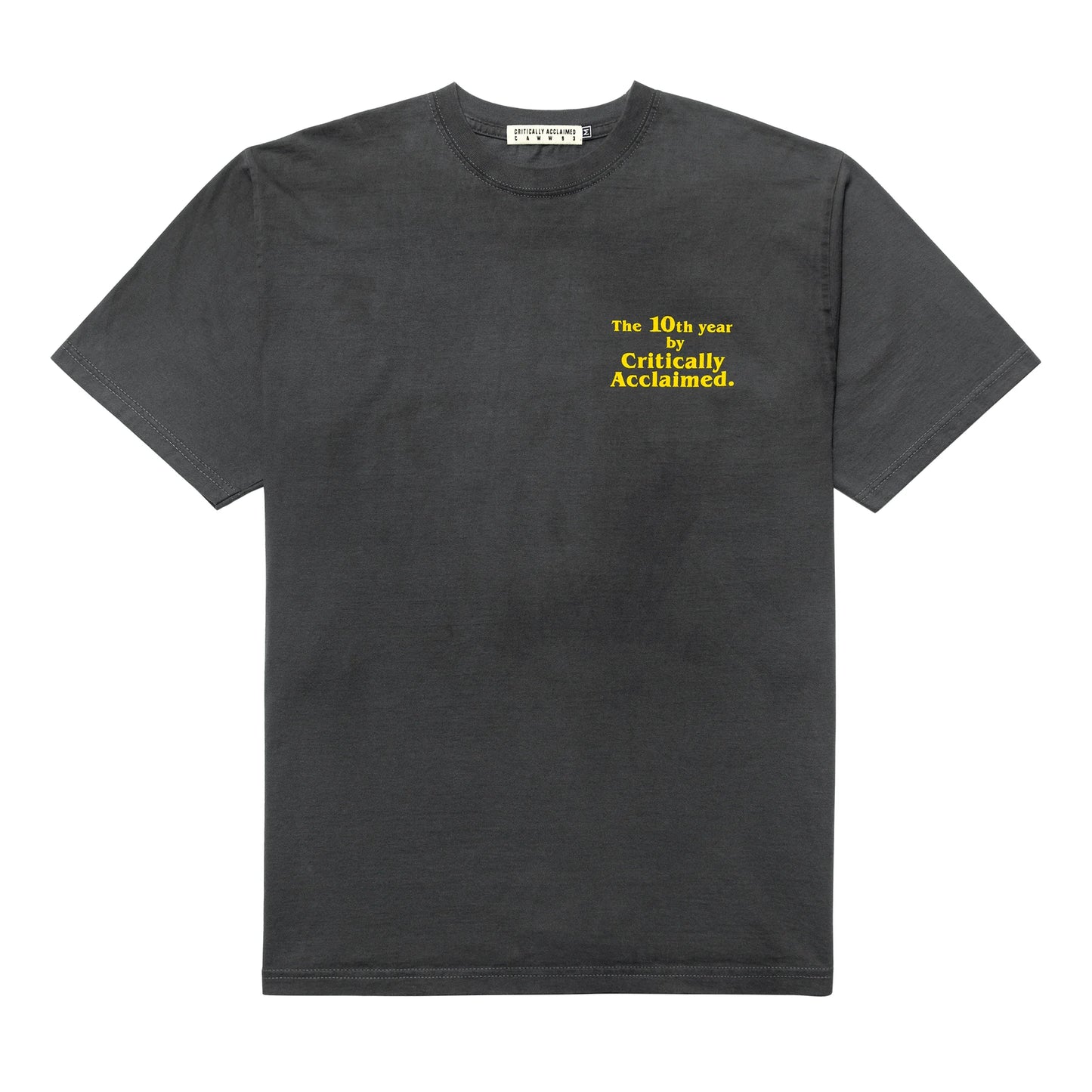 Critically Acclaimed 10th Anniversary T-Shirt Front Graphic Print