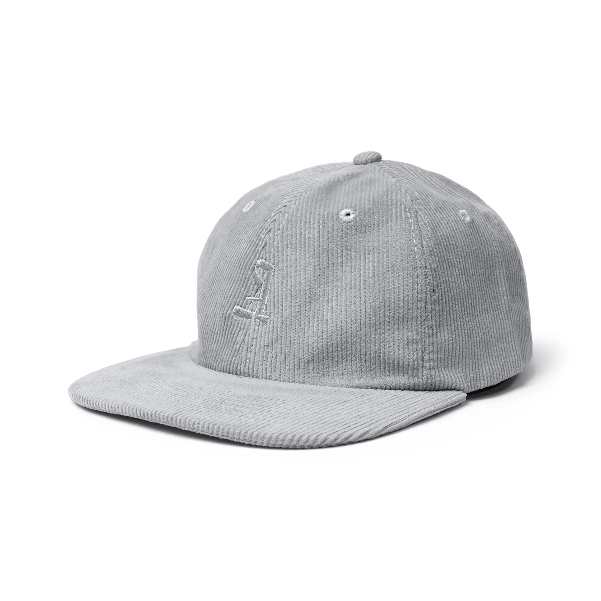 Corduroy Smoke Grey hat with A logo embroidery