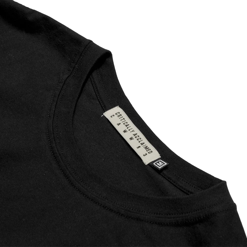 Black Monotone Essentials Longsleeve T-Shirt Collar