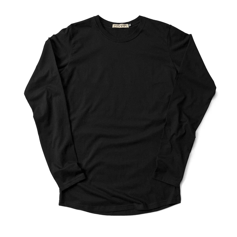 Black Monotone Essentials Longsleeve T-Shirt Front