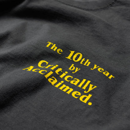 Critically Acclaimed 10th Anniversary T-Shirt Back Print Close-Up