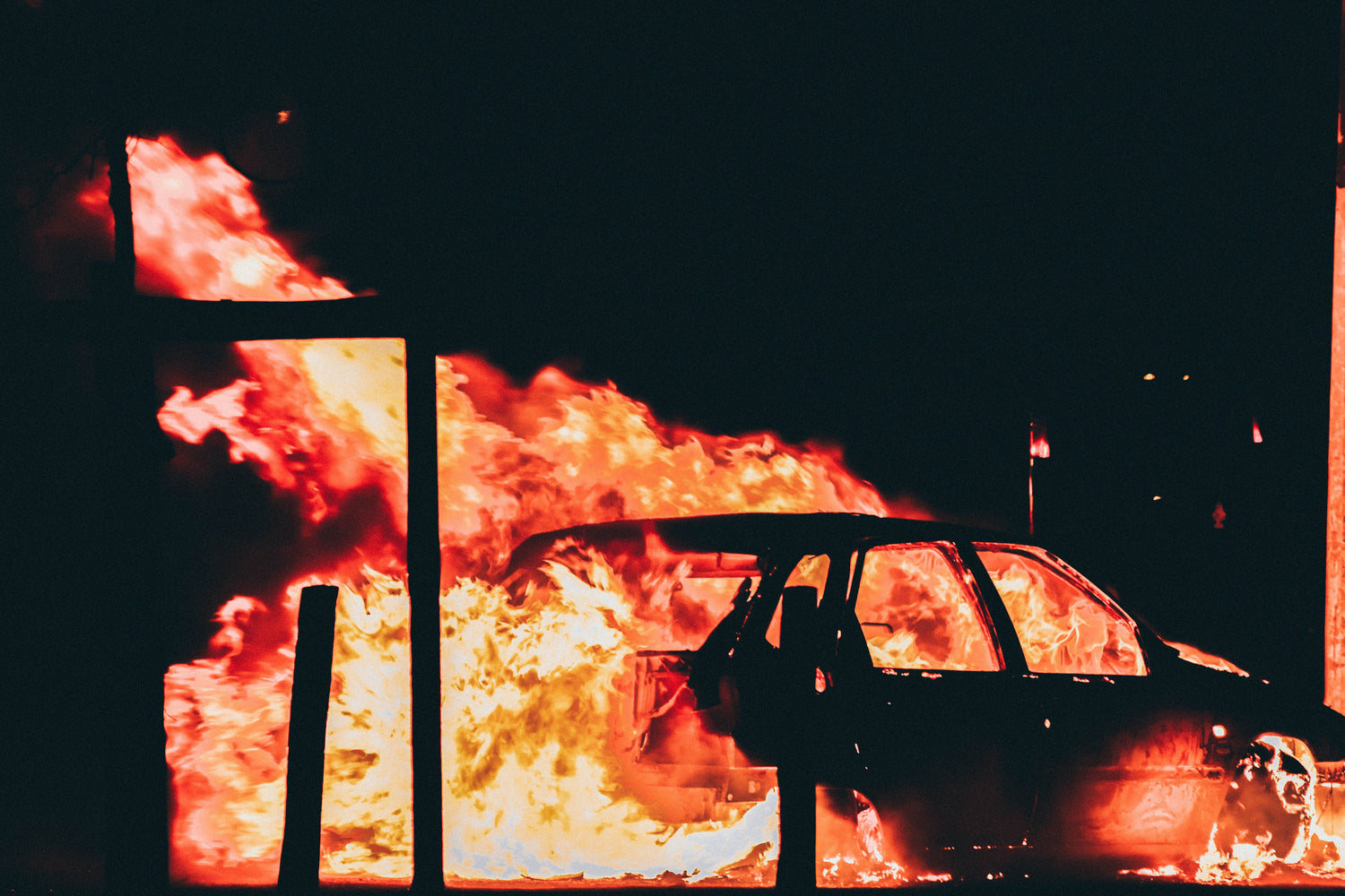 Burning car background