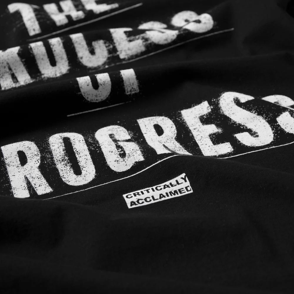 Progress T-Shirt Black Back Print Close-up