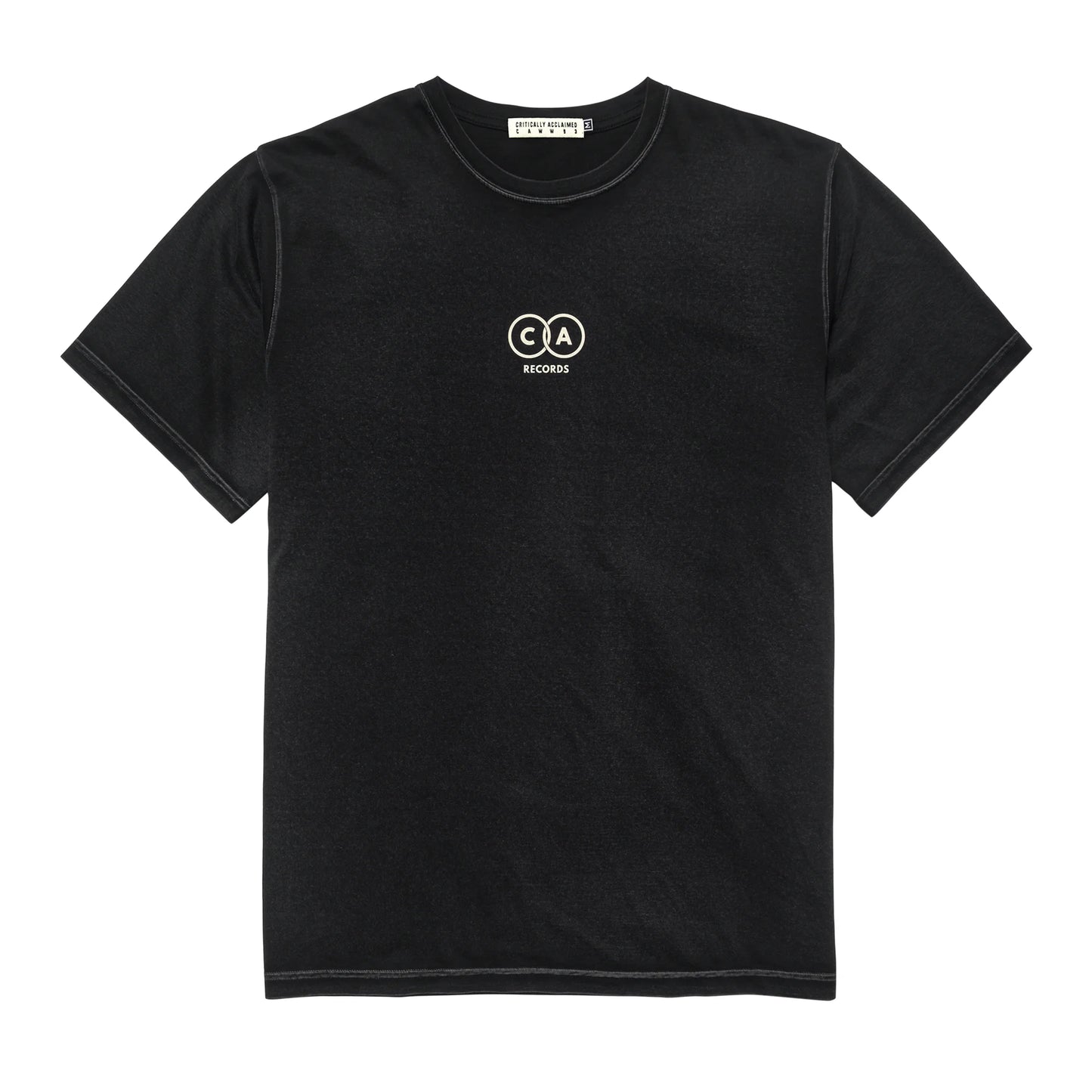 Black Overdye Vinyl Record Revolution Graphic T-Shirt Front