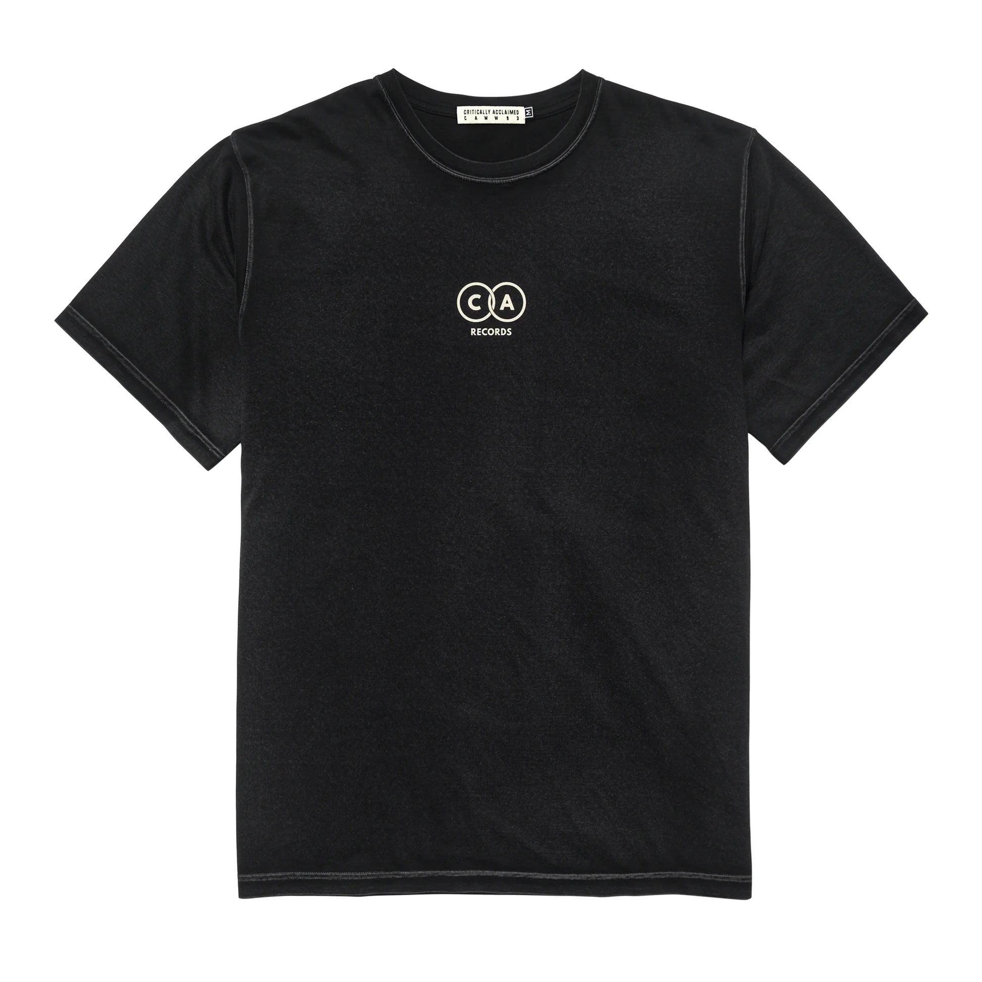 Black Overdye Vinyl Record Revolution Graphic T-Shirt Front