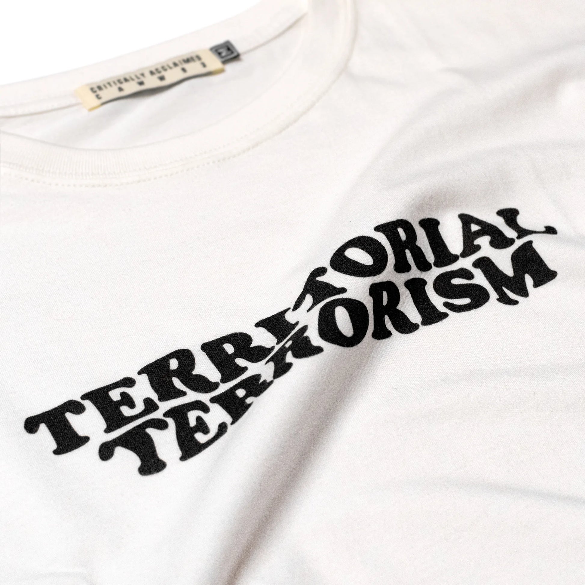 Territorial Terrorism Punk T-Shirt Off White Close-Up