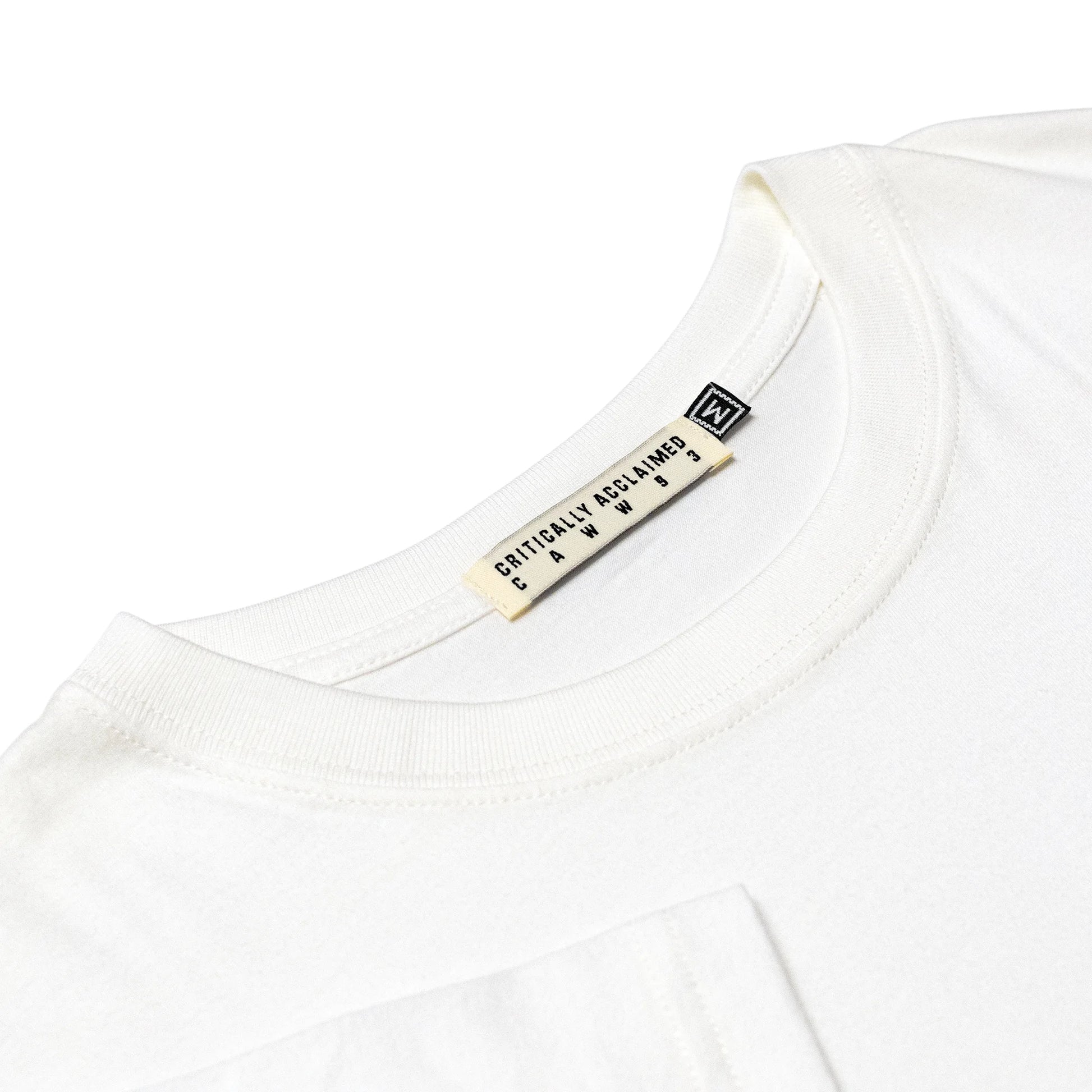 Vintage White Graphic T-Shirt Collar Close-Up