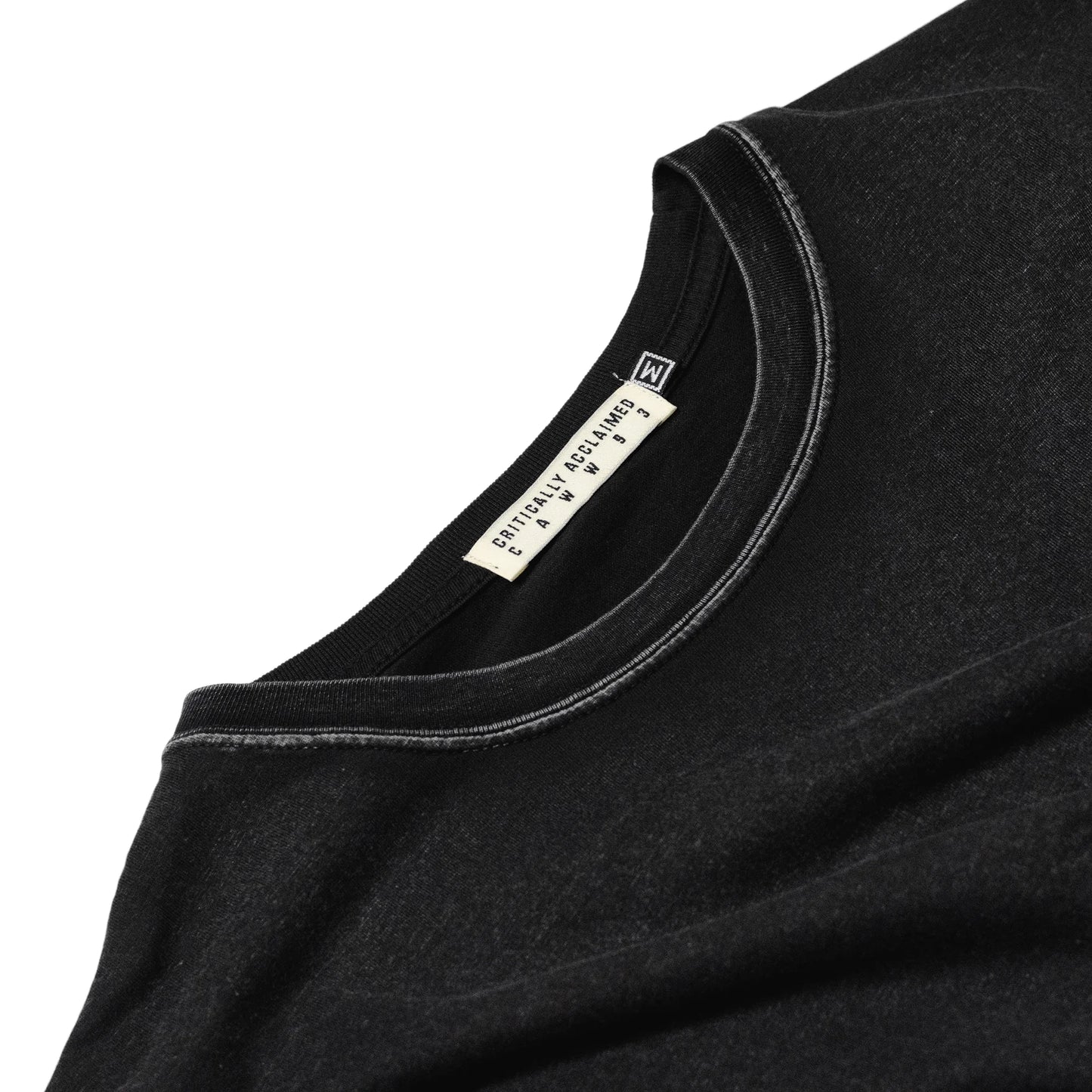 Black Overdye Graphic T-Shirt Collar Close-Up