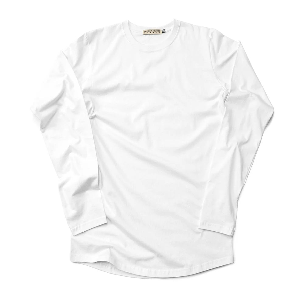 White Monotone Essential Longsleeve T-Shirt Front